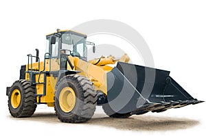 Wheel loader excavator isolated photo