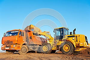 Wheel loader excavator and tipper dumper