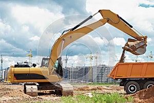 Wheel loader excavator and tipper dumper