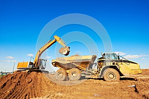 Wheel loader excavator and tipper dumper