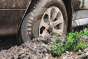 Wheel machine in the mud