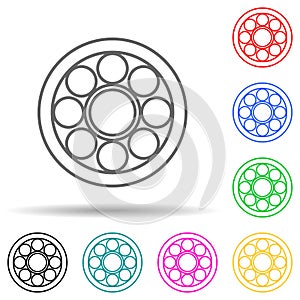 wheel multi color style icon. Simple thin line, outline vector of manufacturing icons for ui and ux, website or mobile application
