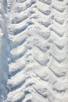 Wheel print on snow