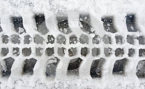 Wheel print in snow