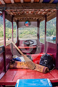 Wheel of a river boat in Muang Khua town, La