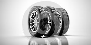 wheel rubber car tread object isolated auto background automobile tire tyre. Generative AI.