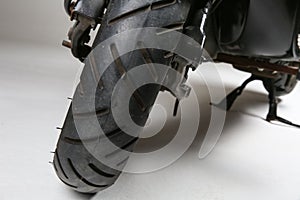 wheel`s tire of the scooter