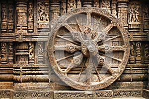 Wheel of Samsara. Konark Sun Temple, India