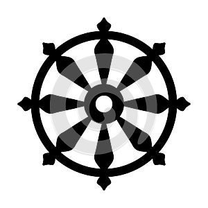 Wheel of Samsara Ã¢â¬â Symbol of Reincarnation, the cycle of death and rebirth Sacral sign of all Indian religions. photo