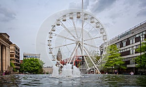 The Wheel of Sheffield, tourist attraction, outside city hall in Sheffield, Yorkshire, UK