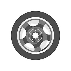 Wheel. Simple vector icon isolated on a white background