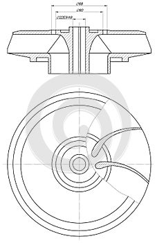 Wheel sketch with span and section