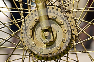 Wheel with spokes from the bike.