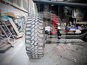 Wheel and suspension of the car