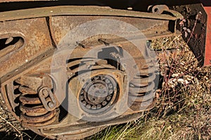 Wheel suspension of railway wagon