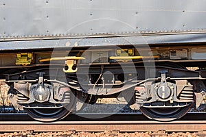 Wheel suspension on a Swedish railway carriage