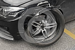 Wheel and Tire Damage From Car Accident