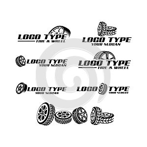 Wheel and tire logo vector