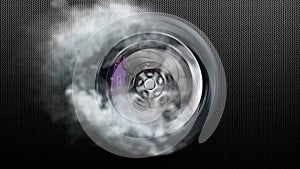 Wheel Tire Speed Smoke 3D Rendering Animated Background Animation