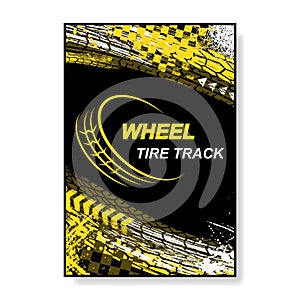 Wheel tire track black poster
