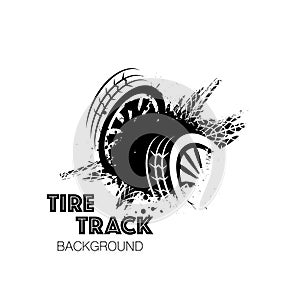 Wheel tire track circle background