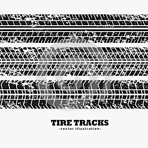 Wheel tire tracks in dirty grunge style background