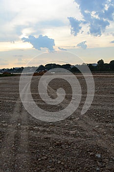 Wheel track over ground