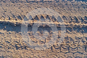 Wheel track in the sand