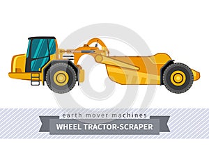 Wheel tractor-scraper for earthwork operations
