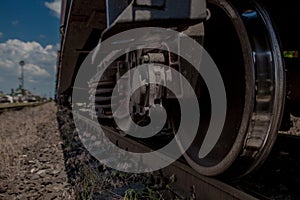 Wheel train While parked at the station Focus on the wheel