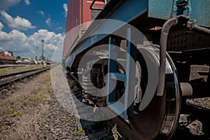 Wheel train While parked at the station Focus on the wheel