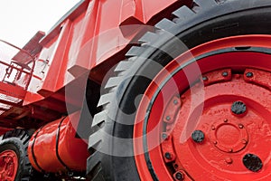 Wheel of vintage mining truck