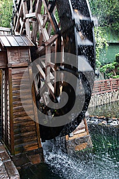 Wheel of the water mill in Hong Kong garden