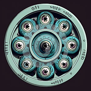 wheel within a wheel, illustration, Generative AI