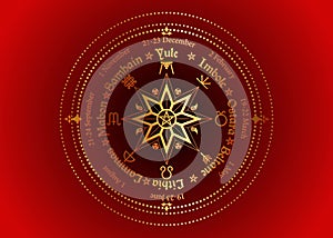 Wheel of the Year is an annual cycle of seasonal festivals, observed by many modern Pagans. Wiccan calendar and holidays. isolated