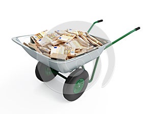 Wheelbarrow full of money