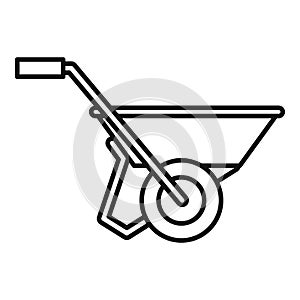 Wheelbarrow icon, outline style