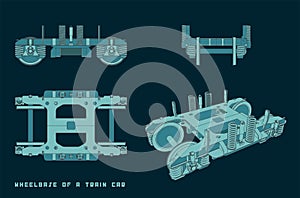 Wheelbase of a train car