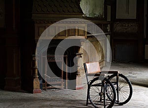 Wheelchair in old sanatorium photo