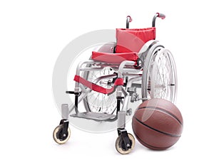 Wheelchair and basketball