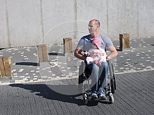 Wheelchair Dad and Daughter