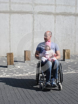 Wheelchair Dad and Daughter