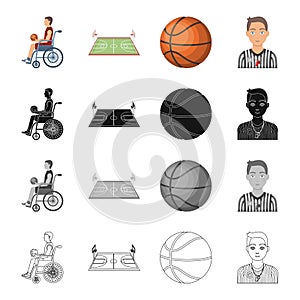 Wheelchair, disabled, man, and other web icon in cartoon style. Basketball, game, competitions, icons in set collection.