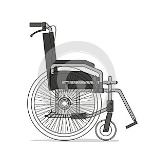 wheelchair for disabled people realistic with detail