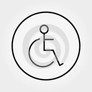 Wheelchair. Disabled person icon. Human on wheelchair sign.