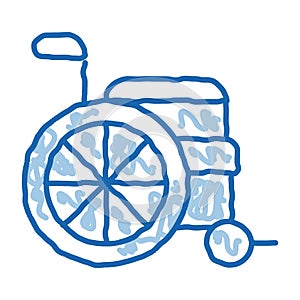 Wheelchair Equipment doodle icon hand drawn illustration