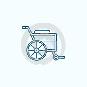 Wheelchair field outline icon. Element of medicine physiotherapy of legs icon. Thin line icon for website design and development,