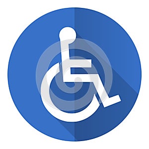 Wheelchair flat design vector icon, disabled concept illustration