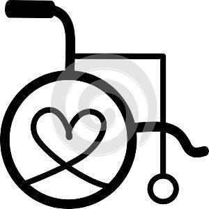 Wheelchair flat icon. Vector wheelchair icon. Attractive and Beautifully or Faithfully Designed Wheelchair Icon. Wheelchair, handi