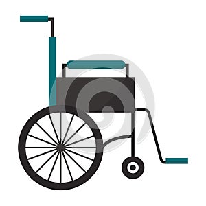 Wheelchair flat medical icon vector illustration.